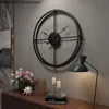 Väggklockor nordisk tyst klocka kreativ specialformad metall runda svarta hängande dekorationer vardagsrum prydnad