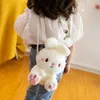 2023 New Plush Backpack Cartoon Cute Plush Rabbit Bag Children's Zero Purse Women's One-Shoulder Messenger Rabbit Plush Toy Bag