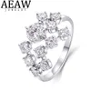 Anéis de casamento 15ctw 5mm Round Excelente anel de noivado de cores Solid Real 18k White Gold For Women Teste positivo 230313