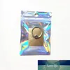 Fashion Small Gift Hologram Packaging Plastic Bags with Hanger Hole Flat Bottom Zip Lock Sealing Packing Bags 7x10cm