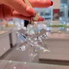 Charms Crystal Snowflake Araba Kolyesi Şeffaf Noel Hediyesi Asma Süsler Yıldız Beyaz Altın 230313