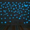 Pegatinas de pared Lluvia de meteoritos luminosos Calcomanías de estrellas Calcomanías para niños Habitaciones de bebés Decoración fluorescente colorida para el hogar