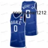 CUSTOM Custom Duke Blue Devils Basketball-Trikot Paolo Banchero Wendell Moore Jr. Trevor Keels Jeremy Roach Mark Williams Joey Baker Christia