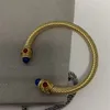 الكلاسيكيات DY Cable Cuff Bangle Womens Ball Type Bracelets Designer للنساء السلك الأصفر Cjewelers سوار كلاسيكي الرجال ملتوية الحلزون ZB026 F23