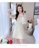 Casual Dresses Zawfl 2023 Autumn Small Fragrant Tweed Dress Women Fashion Hit Color Long Sleeve Single-Breasted Elegant Sexy