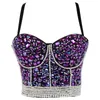 Tanks Femmes Camis Diamant Sequin Débardeur Femmes Stage Party Shaper Camis Soutien-Gorge Chemise Femme Vêtements Punk Corset Dames Crop Tops y2k Blusa 230313