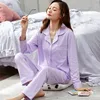 Women's Sleepwear 100% Cotton Pajamas for Women PJ Full Sleeves Pijama Mujer Invierno Button-Down Winter Sleepwear Set Women White Cotton Pyjamas 230314