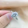 Solitaire pierścień 3CT owalne pierścienie Moissanite dla kobiet prawdziwe S925 Sterling Silver White pozłacane Fine Jewelry certyfikat Drop Shipping Z0313