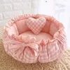 Kennels canetas Princesa estilo doce cama de cachorro Cat Cat Cushion Sofá Canela com travesseiro Saco de dormir quente Chegada 1pc 230313