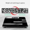 مقاييس وزن الجسم مقياس الحمام مقاييس جسم الجسم الرقمي حجم وزن الجسم شاشة LCD شاشة الزجاج المقاييس الإلكترونية الذكية 230314