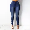 Dżinsy damskie sprężyna 5 kolorów w talii cienki dla kobiet mody swobodny Slim Elastyczne dżinsowe spodnie S3xl Drop 230313