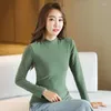 Women's T Shirts 2023 Spring And Autumn Mid-neck Long-sleeved T-shirt Korean Style Slim Ladies Bottoming Shirt Lining Women's Tops