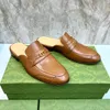 حذاء كاجوال من Lazy Slides Loafers Princetowns Mules Slippers مصمم كلاسيكي للنساء صندل مسطح أصلي من جلد البقر مشبك معدني للسيدات حذاء كاجوال بسلسلة كبيرة من الجلد