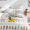 Set di biancheria da letto Copripiumino boemo Set di boho in cotone super morbido 4 pezzi Copripiumino in piuma geometrica a righe Federe per lenzuolo