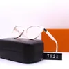 Lyxdesigner högkvalitativa solglasögon 20% rabatt på utländsk manlig kvinnlig ram Mobiltelefon Flatlinsglasögon kan utrustas med myopia 7021