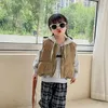 Gilet Enfants Hiver Base Solide Épaisseur Veste Garçon Cool Lâche Confortable Manteau Sans Manches Bébé Fille Mode Coton Gilets 230313