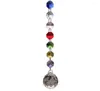 Lustre Cristal 6FT Guirlande Multicolore Lampe Prismes Octogone Perles Fenêtre Traitement Rideaux Avec Boule 30mm M02094-18