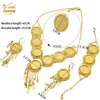 Wedding Jewelry Sets ANIID Dubai Gold Plated Coin Necklace Bracelet Jewelry Sets For Women African Ethiopian Bridal Wedding Luxury Jewellery Gifts 230313