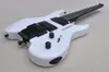 Factory Custom White Headless Electric Guitar with HH Pickups No Binding Body Black Hardwares Rosewood Fretboard offering customized