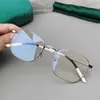 Zonnebrillen Nieuwe hoogwaardige Xiao Zhan's Silver Glasses Men GG0681 Ultra Light Titanium Legering vierkant Volledige frame Vrouwen kunnen worden uitgeruste bijzienslenzen worden