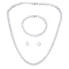 Wedding Jewelry Sets Emmaya Zircons Gorgeous Cubic Zirconia White Gold Color Round Wedding Bridal Necklace Earrings Party Jewelry Set for Brides 230313