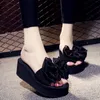 Женские тапочки GAI, летние сандалии с бантом, домашние и уличные пляжные туфли, летняя женская обувь, шлепанцы на платформе 230314