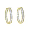 Full Princess Cut Lab Diamond Hoop Earring 14K White Gold Party Wedding Earrings for Women Men Engagement Jewelry Gift