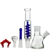 Diffused Downstem Hookahs Green Blue 11Inch Build a Bong 18mm Female Joint Oil Dab Rigs freezable Beaker Bong Water Pipes 3mm Thick with Bowl