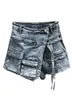 Shorts voor dames Deat High Street Cargo Patchwork denim rok pant's onregelmatige retro ontwerp vrije tijd los 2023 veer 11xx0618 230314