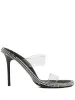 Designer Slide Sandals Women's Luxury Nova Crystal-embelled Sandals 105mm öppna tår EU35-40 med Box Party