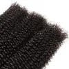 Hair pieces Indian Kinky Curly Bundles With Closure 13x4 Lace Frontal Human Virgin 230314