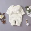 Rompers Citgeett Autumn Winter born Baby Boys Girls Ear Knit Romper Hooded Wool Sweater Jumpsuit Warm Cute Outfit 230313