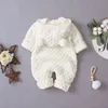 Rompers Citgeett Herfst Winter Geboren Baby Boys Girls Ear Gebreide Romper Hooded Wol Sweater Jumpsuit Warm Cute Outfit 230313