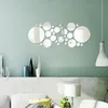 Naklejki ścienne 32PCS/SET GEOMETRIC DOCJA Kształt Acryl Mirror DIY Tapeta Decor Domowa salon