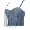 Bustiers Corsets Women Corset Tops Denim Bra Clothing Elegant Top Top Sexy Party Bustier Vest 2023 Camis Tankped Woman Tanksbustiers