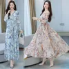 Party Dresses Summer Chiffon Floral Boho Beach Prom Loose Dress for Women Elegant V-Neck BodyCon Maxi Dresses Fashion Party Night Vestido 230314