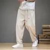 Herrbyxor Spring Cotton Linen Men Elastic midja Casual Harem Pant Loose Sweatpants Traditionella kinesiska byxor Pantalons Homme 230314