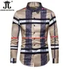 Casual shirts van heren 6xl Business Casual Plaid Shirt Men's Formele werkkleding trouwjurk slanke sociale feestkleding kaki checked shirt 230313