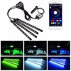 Auto RGB LED Strip Licht LEDs Strips Verlichting Kleuren Cary Styling Decoratieve Auto Sfeer Lampen Interieur Verlichting Met Afstandsbedieningen 12V crestech