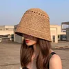 Brede rand hoeden 2023 Straw hoed dames zomer zonnebrand emmer visser vrouwen