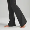 L-06 Pantaloni svasati da yoga da donna LuLu Pantaloni sportivi a gamba larga a vita alta Tinta unita Fianchi sottili Calzamaglia da ballo allentata Leggings da palestra da donna Pantaloni sportivi da corsa