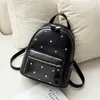 School Bags Fashion Rivet women Backpack small Luxury design Schoolbags For Girls mochila bagpack PU Leather Travel female shoulder 230314