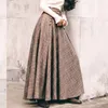 Joupes françaises chic vintage hauts boutones de taille de taille en laceup jupe corset femmes automne hiver épais Aline longue laine maxi 230314