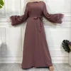 Roupas étnicas muçulmanas abaya kaftan dubai eid vestido caftan marocain abayas moda renda vestidos longos para mulheres peru jilbab islam robe