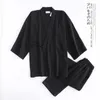 Herrrockar japansk stil kimono cardigan byxor 2 st.