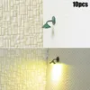 Decorative Flowers 10 X OO / HO Scale Layouts Street Bracket Light Model Wall Lamp Posts LED Building Complete Painted Lights Lamps