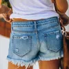 Women's Shorts Fashion Street Summer Highwaisted Cotton Denim Show Thin Light Blue Ripped Straight Leg Pants 230314