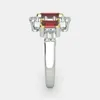 Wedding Rings Exquisite Silver Colour Ring Blood Red Princess Zircon Four Asscher-cut Engagement Cocktail Party