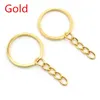 Keychains 20 pcs/lot Ring Chain 6 Colors Plated 50mm Long Round Split chain rings Wholesale L230314