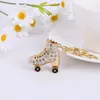 Mignon strass cristal chaussures de patinage porte-clés patinage à roulettes porte-clés porte-anneau porte-monnaie sac boucle pendentif porte-clés